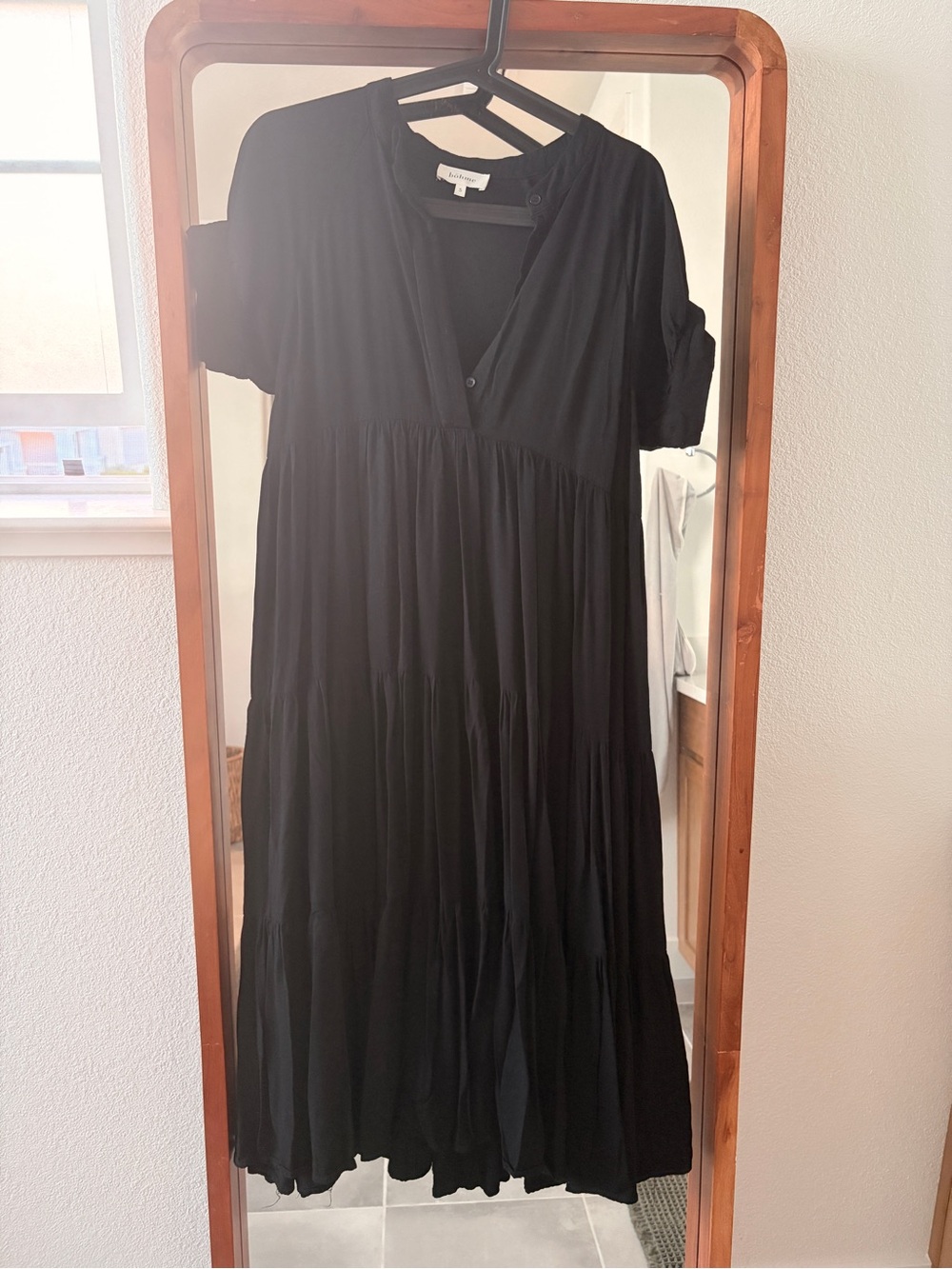 Boheme Black Tiered Midi Dress
